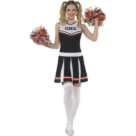 Cheerleader Kostuum | Zwart Go Highschool Cheerleader | Vrouw | Large | Carnaval kostuum | Verkleedkleding